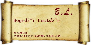 Bognár Lestár névjegykártya