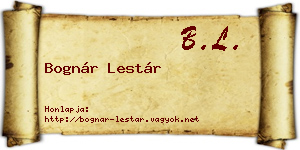 Bognár Lestár névjegykártya